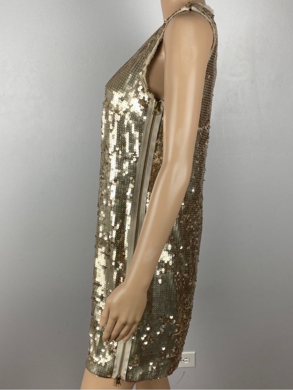 NEW ROBERT RODRIGUEZ GOLD SEQUIN MINI DRESS - Picture 4 of 5